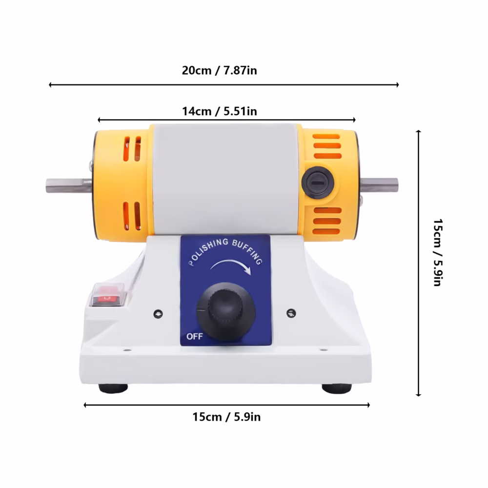 Jewelry Polisher 320 W Adjustable Speed Polishing Machine, Multi-Function Bench Lathe Polisher-petraflower