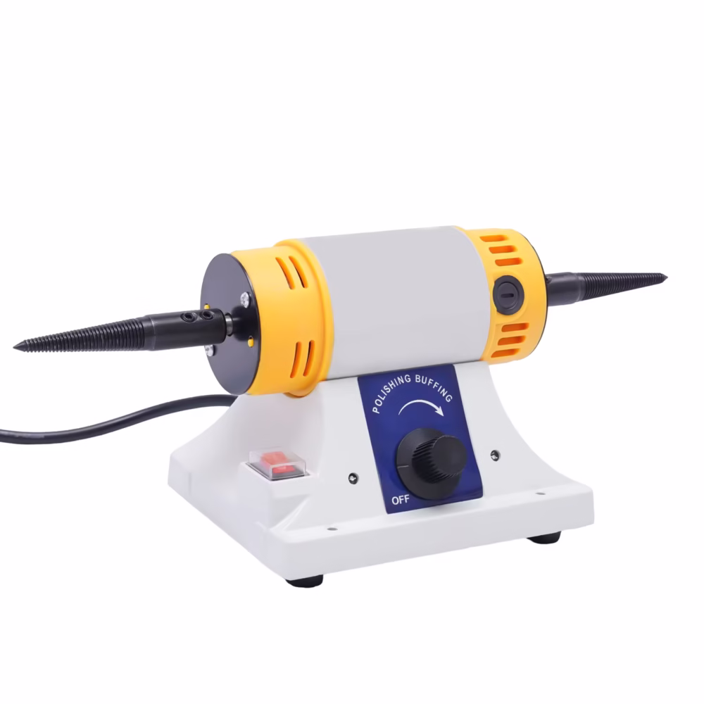 Jewelry Polisher 320 W Adjustable Speed Polishing Machine, Multi-Function Bench Lathe Polisher-petraflower