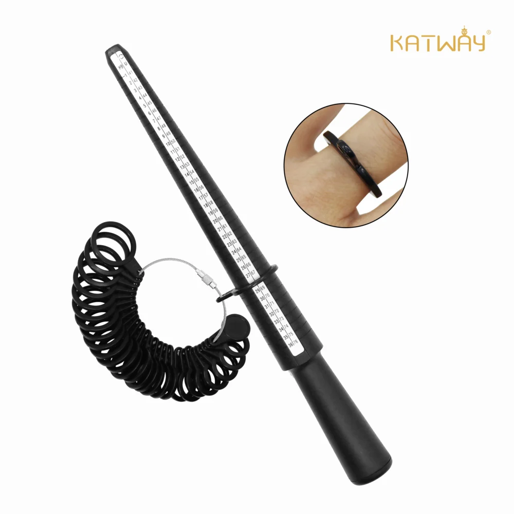 KATWAY Professional Ring Sizer Measuring Gauge Mandrel Stick Finger Tool For Jewelry Making UK/US Size For DIY Tools Set - Image 2
