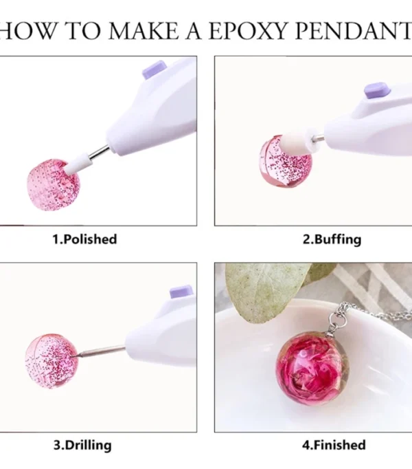 Electric Nail Polisher Epoxy Resin Jewelry Making DIY Drill Pen Grinding Machine Polishing Tools Equipments with 7 Drill Screw