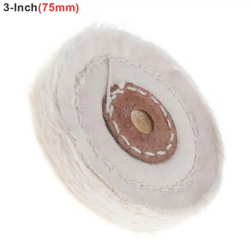 3 Inch T-shaped White Cotton Cloth Polishing Wheel Flannel Mirror Polishing Buffer Cotton Pad with 10mm Hole
