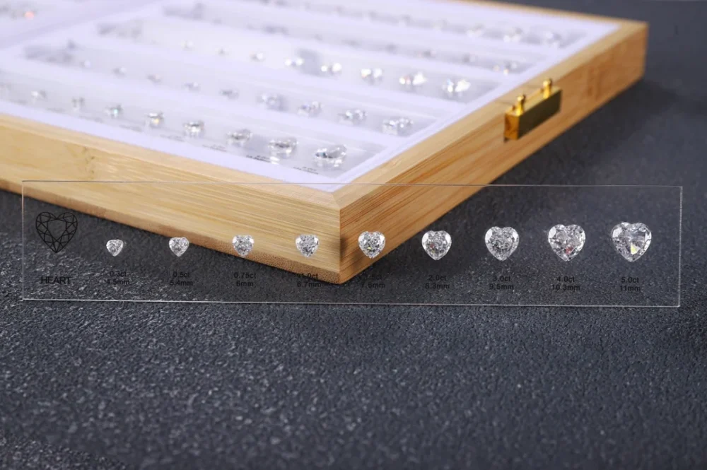 High Quality Diamond Cutting Carat Tools Ring Mainstone Size Comparation Gemstone 5A CZ Master Set Sample For Customized Jewelry - Image 4