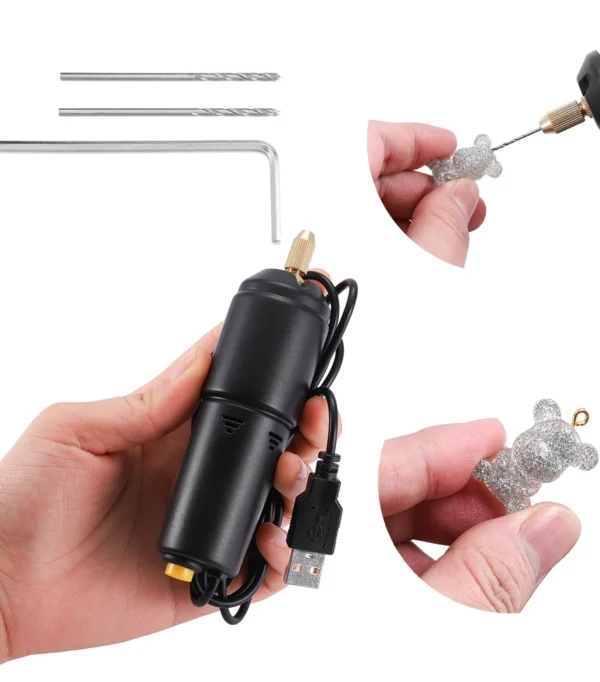 A Set Mini Electric Drill Engraver Handheld Tool Pearl Beads Jewelry Making Drill Equipment For Epoxy Resin Crafts Made Kit