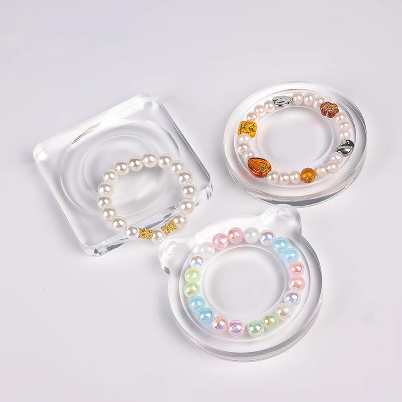 9.5cmx9.5cm Acrylic Beading Tray DIY Bracelet Necklace Jewelry Making Beading Organizer Bead Board Measuring Tools Accessories