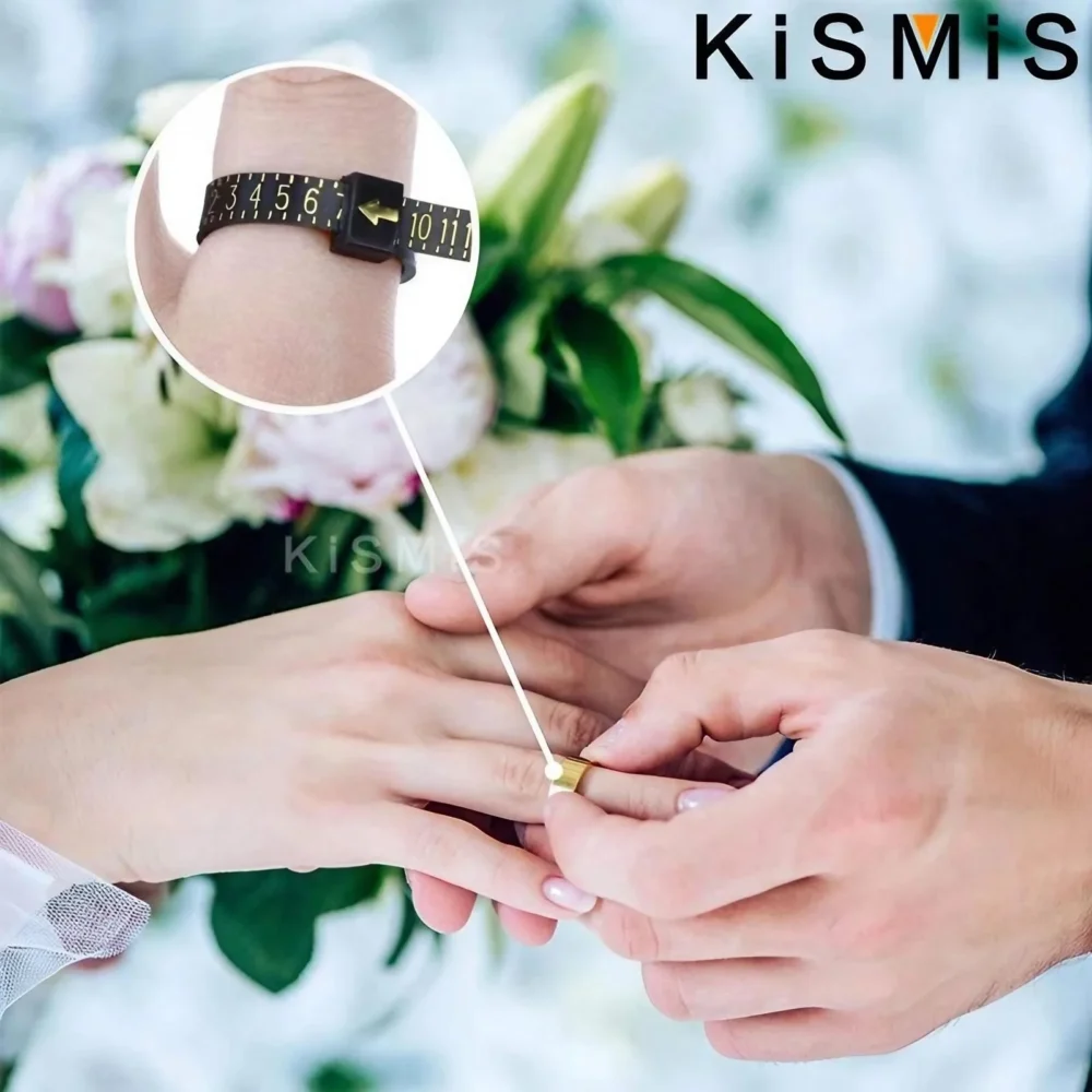 KISMIS 1PC White/Black US/EU Sizes Wedding Ring Band Ring Sizer Measure Genuine Tester Finger Gauge Jewelry Accessory Tools - Image 2