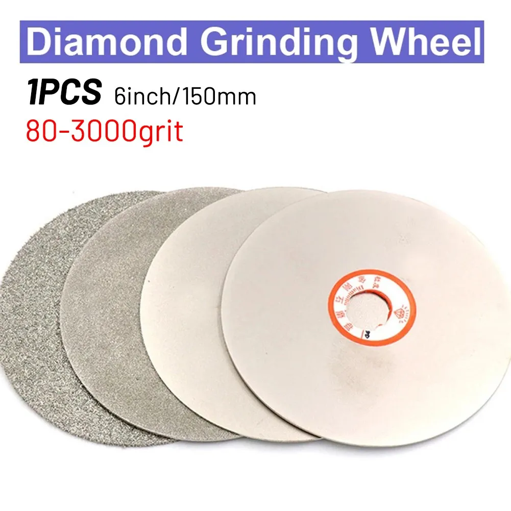 6" 150mm 80~3000 Grit Diamond Coated Grinding Disc/4‘’ 100mm Flat Lap Grind Wheels For Sharpening Polishing Jewelry