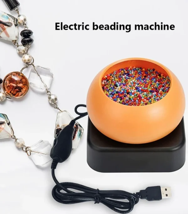 Automatic Bead Spinner Bowl Electric Beading Machine For Waist Bead Chain Bead Loader For DIY Bracelet Jewelry Making 40GB