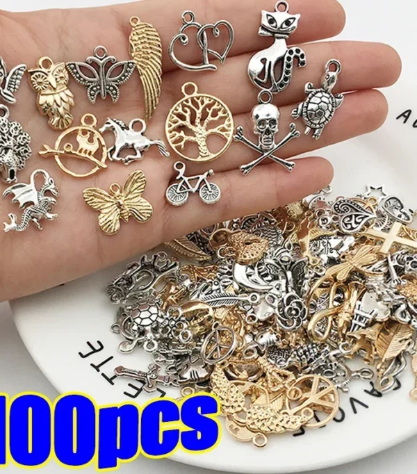 30/100pcs DIY Mixed Cartoon Animal Tree Enamel Charms Beads for Jewelry Making Diy Pendant Neacklace Bracelet Accessaries