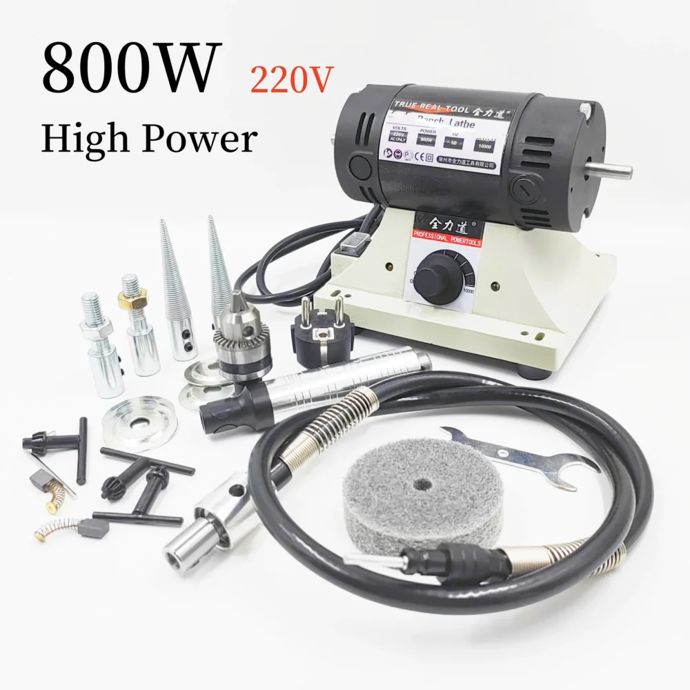High-Power Bench Grinder, Electric Eoodworking, Jade Carving, Polishing Machine, 0.3-4mm Flexible Shaft Handle, 220V, 800W - Image 2