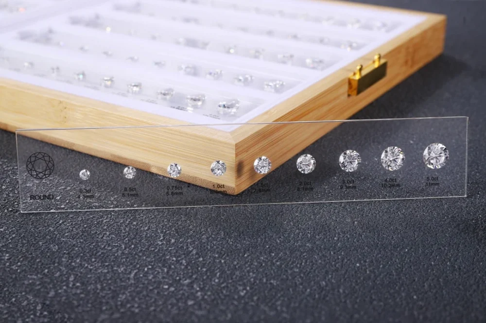 High Quality Diamond Cutting Carat Tools Ring Mainstone Size Comparation Gemstone 5A CZ Master Set Sample For Customized Jewelry - Image 3