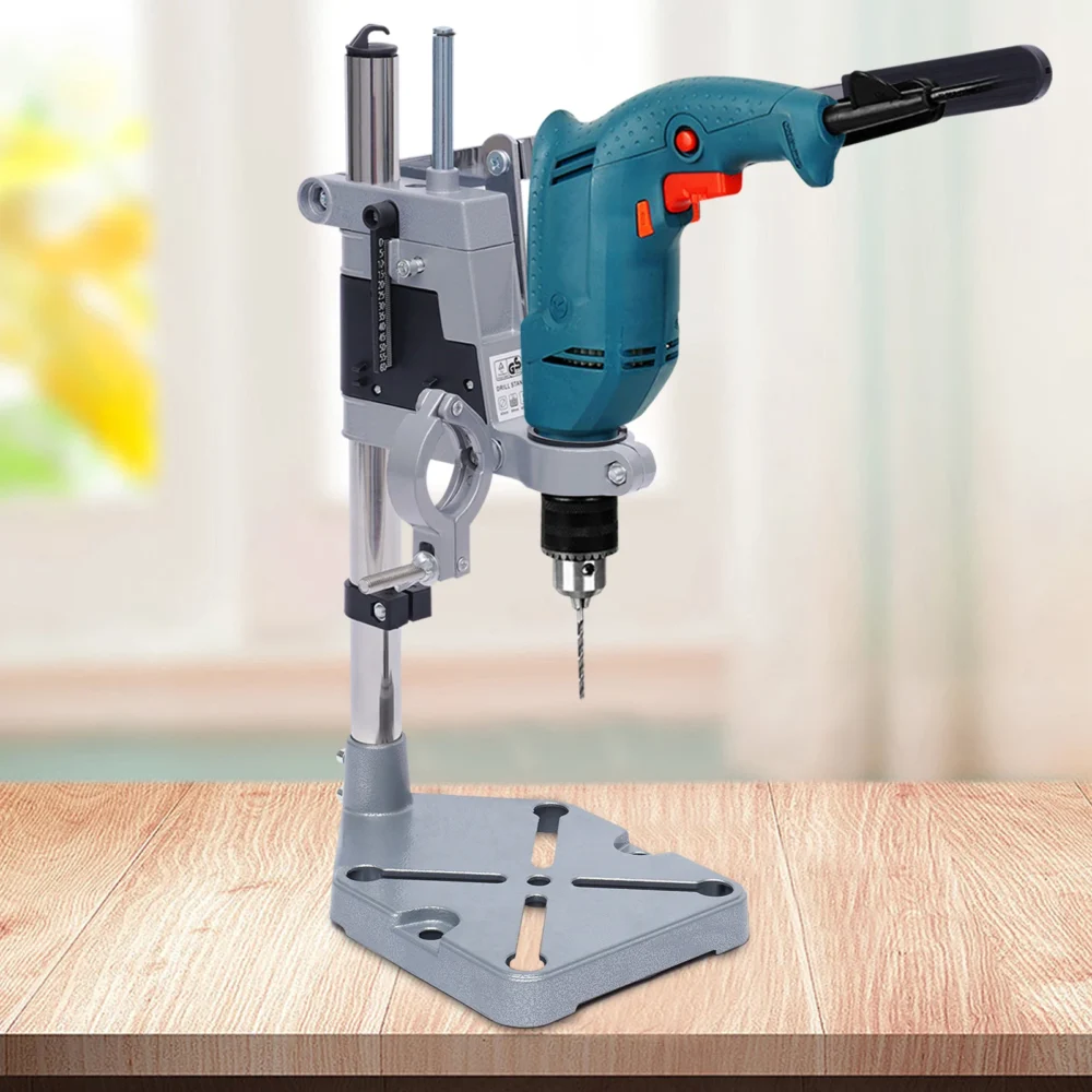 Adjustable Floor Drill Press Stand Table For Drill Workbench Repair Tool Clamp Durable 2 Hole Aluminum Heavy-duty Base - Image 2