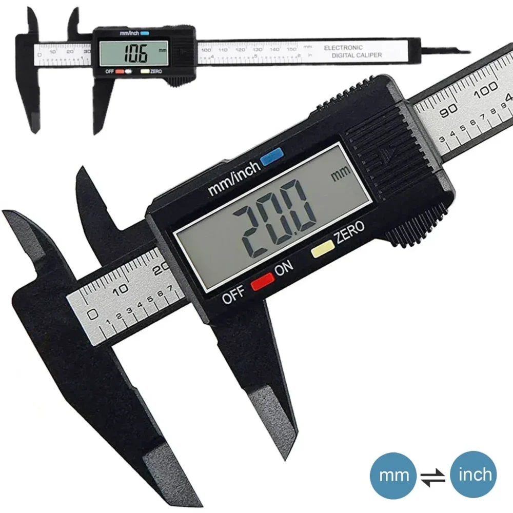 100mm 150mm Electronic Digital Caliper Carbon Fiber Dial Vernier Caliper Gauge Micrometer Measuring Ruler Watchmaker Repair Tool - Image 2