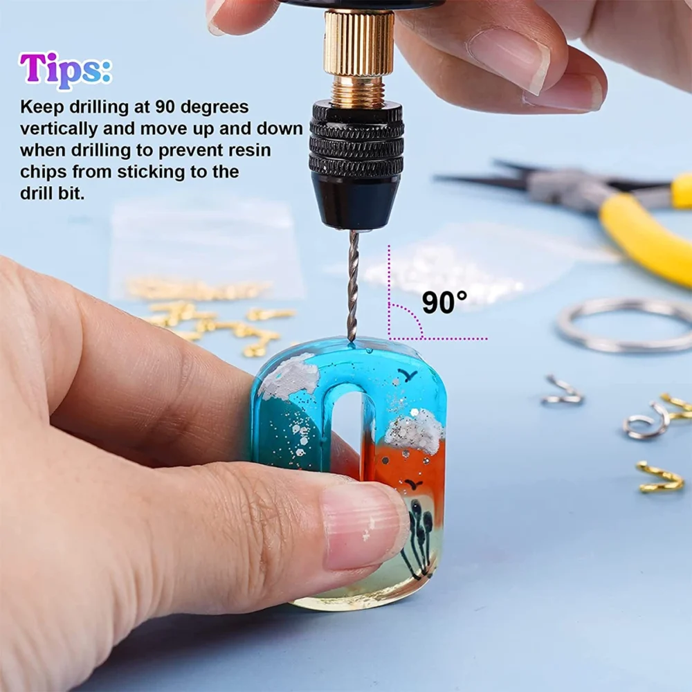 Electric Rotary Tool Kit Jewelry Tools Mini Electric Drill Handheld Portable Keychain Making Kit For Jewelry Resin Grinding Tool - Image 4