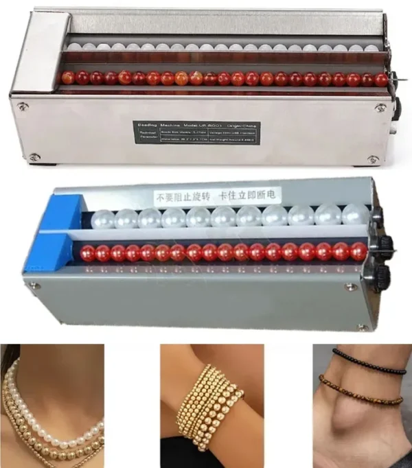 5V Automatic Beaded Machine for Glass Beads Jewelry Beading Threading Tool for Bracelet Necklace Beaded Tool for Round Beads