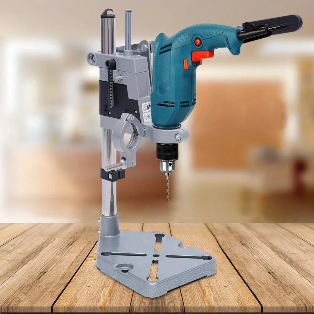Adjustable Floor Drill Press Stand Table For Drill Workbench Repair Tool Clamp Durable 2 Hole Aluminum Heavy-duty Base